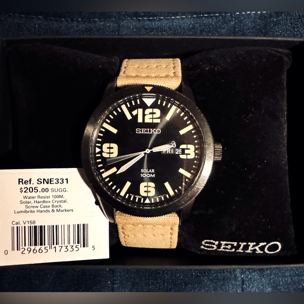 Seiko 43mm Solar Watch model SNE331